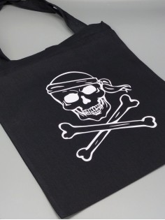 Сумка женская шоппер с черепом большая