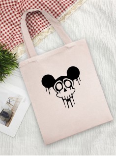 Сумка шоппер с черепом сумка хозяйственная shopper тканевая сумка экосумка