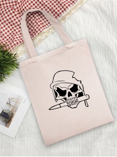 Сумка шоппер с черепом сумка хозяйственная shopper тканевая сумка экосумка