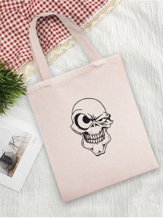 Сумка шоппер с черепом сумка хозяйственная shopper тканевая сумка экосумка