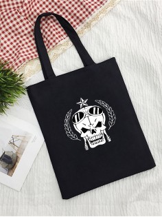 Сумка шоппер с черепом сумка хозяйственная shopper тканевая сумка экосумка