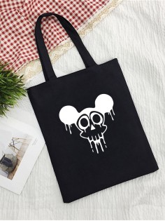 Сумка шоппер с черепом сумка хозяйственная shopper тканевая сумка экосумка