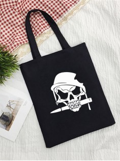 Сумка шоппер с черепом сумка хозяйственная shopper тканевая сумка экосумка