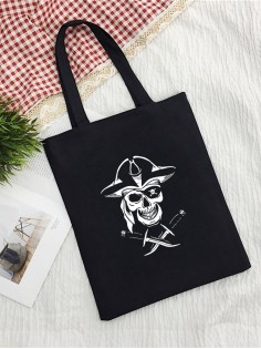 Сумка шоппер с черепом сумка хозяйственная shopper тканевая сумка экосумка