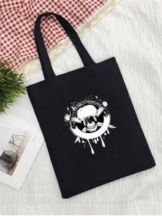 Сумка шоппер с черепом сумка хозяйственная shopper тканевая сумка экосумка