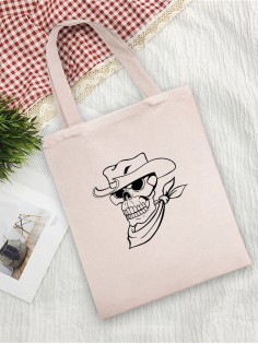 Сумка шоппер с черепом сумка хозяйственная shopper тканевая сумка экосумка