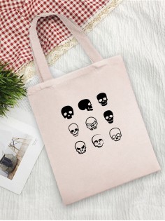 Сумка шоппер с черепом сумка хозяйственная shopper тканевая сумка экосумка