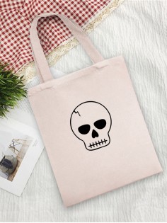 Сумка шоппер с черепом сумка хозяйственная shopper тканевая сумка экосумка