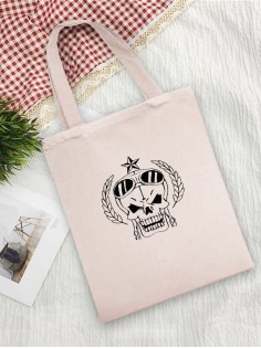 Сумка шоппер с черепом сумка хозяйственная shopper тканевая сумка экосумка