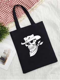 Сумка шоппер с черепом сумка хозяйственная shopper тканевая сумка экосумка