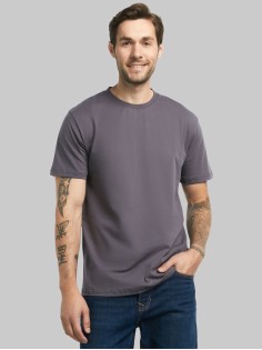 Футболка мужская хлопок белая черная серая оверсайз однотонная летняя базовая плотная без рисунка