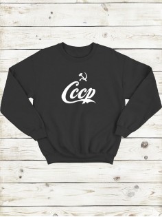 Модный свитшот - толстовка без капюшона с принтом "Хочу вина"