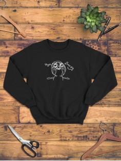 Модный свитшот - толстовка без капюшона с принтом "Хочу вина"