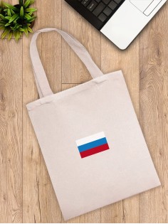 Сумка шоппер из ткани с принтом бежевый черный