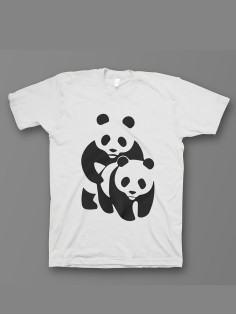 Мужская футболка с прикольным принтом "Panda on panda"