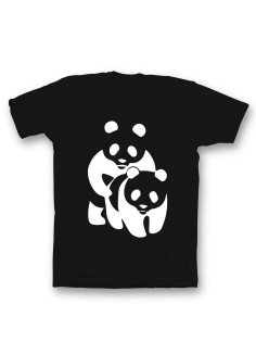 Мужская футболка с прикольным принтом "Panda on panda"