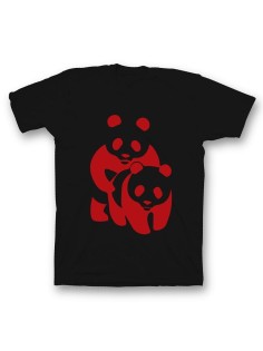 Мужская футболка с прикольным принтом "Panda on panda"