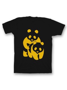 Мужская футболка с прикольным принтом "Panda on panda"