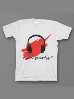 Мужская футболка с прикольным принтом "Can party"