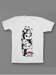 Мужская футболка с прикольным принтом "Pandas"