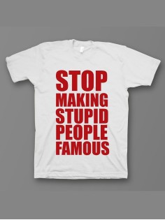 Мужская футболка с прикольным принтом "Stop making stupid people famous"