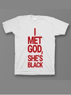 Мужская футболка с прикольным принтом "I met god she is"