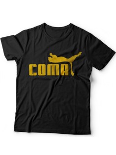Мужская футболка с прикольным принтом "Coma"
