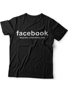 Мужская футболка с прикольным принтом "Facebook wasting live since 2004"