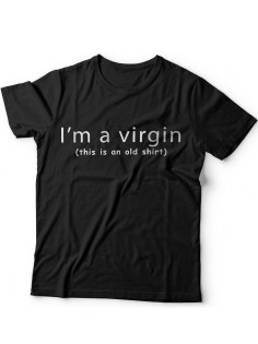 Футболка с прикольной надписью «I'm a virgin»/Оригинальная, модная мужская с принтом.