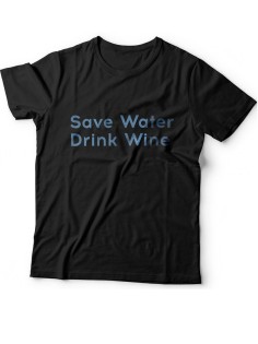 Мужская футболка с прикольным принтом "Save water drink wine"