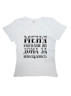 Мужская футболка с прикольным принтом "Меня выгнали из дома"