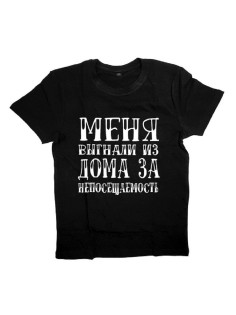 Мужская футболка с прикольным принтом "Меня выгнали из дома"
