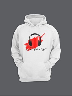 Прикольная мужская толстовка с капюшоном - худи с принтом "Can party"