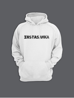 Прикольная женская толстовка с капюшоном - худи с принтом "Instasamka"