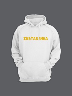 Прикольная женская толстовка с капюшоном - худи с принтом "Instasamka"