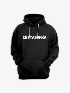 Прикольная женская толстовка с капюшоном - худи с принтом "Instasamka"
