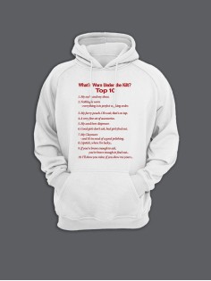 Прикольная мужская толстовка с капюшоном - худи с принтом "What is worn under the kilt?"