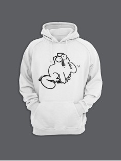 Прикольная мужская толстовка с капюшоном - худи с принтом "Simons cat"