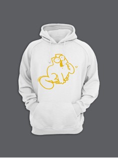 Прикольная мужская толстовка с капюшоном - худи с принтом "Simons cat"