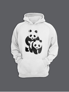 Мужская толстовка с капюшоном с принтом «Панды» / Худи с прикольной надписью.