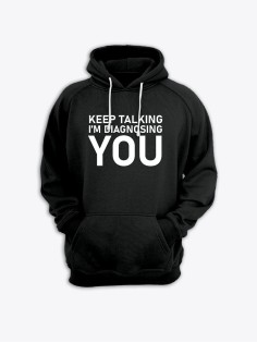 Мужская толстовка с капюшоном с принтом «Keep talking» / Худи с прикольной надписью.