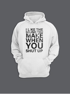 Прикольная мужская толстовка с капюшоном - худи с принтом "I like the sound you make when"