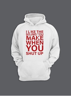 Прикольная мужская толстовка с капюшоном - худи с принтом "I like the sound you make when"