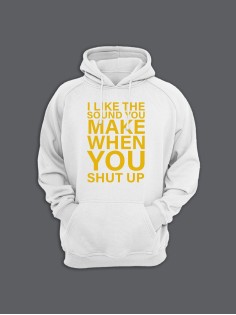 Прикольная мужская толстовка с капюшоном - худи с принтом "I like the sound you make when"