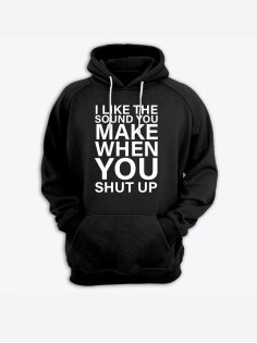 Прикольная мужская толстовка с капюшоном - худи с принтом "I like the sound you make when"