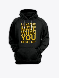Прикольная мужская толстовка с капюшоном - худи с принтом "I like the sound you make when"