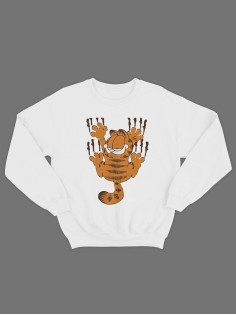 Модный свитшот - толстовка без капюшона с принтом "Garfield"