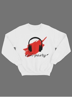 Модный свитшот - толстовка без капюшона с принтом "Can party"