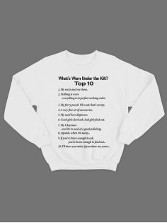 Модный свитшот - толстовка без капюшона с принтом "What is worn under the kilt"