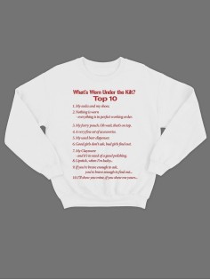 Модный свитшот - толстовка без капюшона с принтом "What is worn under the kilt"